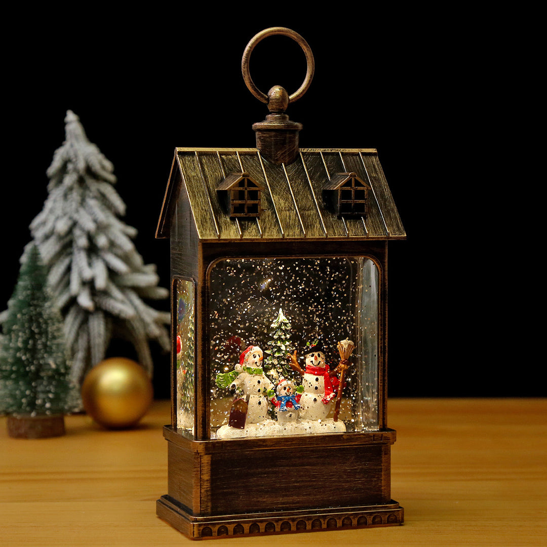 Nostalgische Weihnachtslaterne mit beweglich großem Weihnachtsmann Karnz