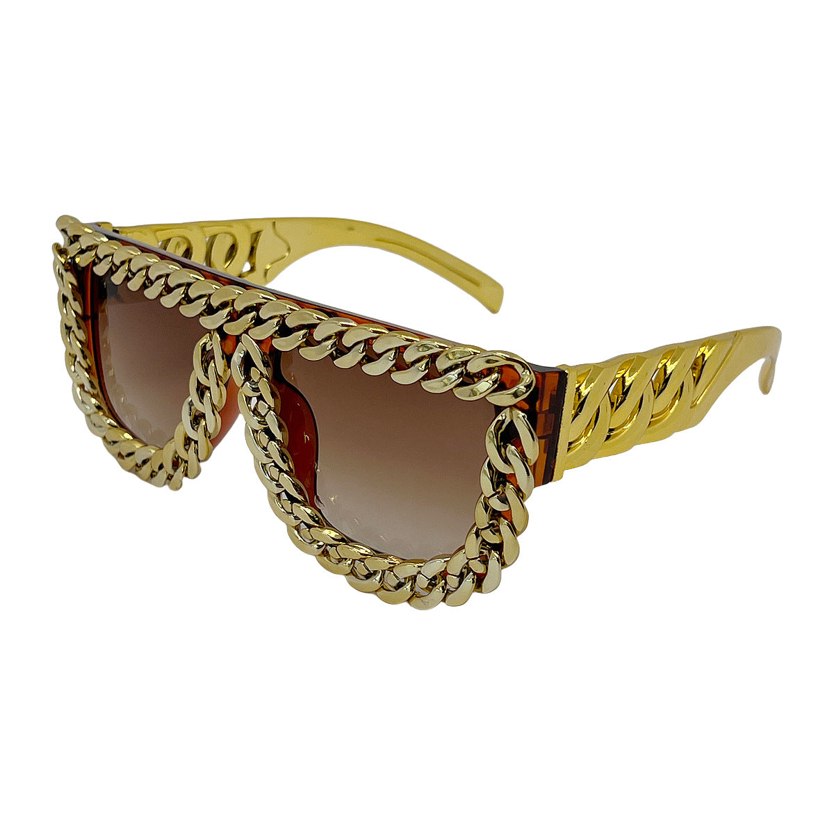Damen Sonnenbrille mit auffälligem Kettenrahmen Karnz