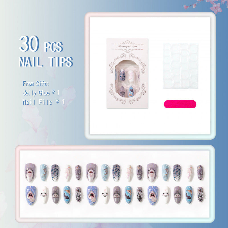 Marine Life Themed Press-On Nagelkunst Set