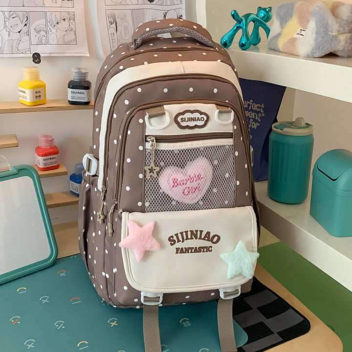 Stylische Pünktchen Schultasche Karnz