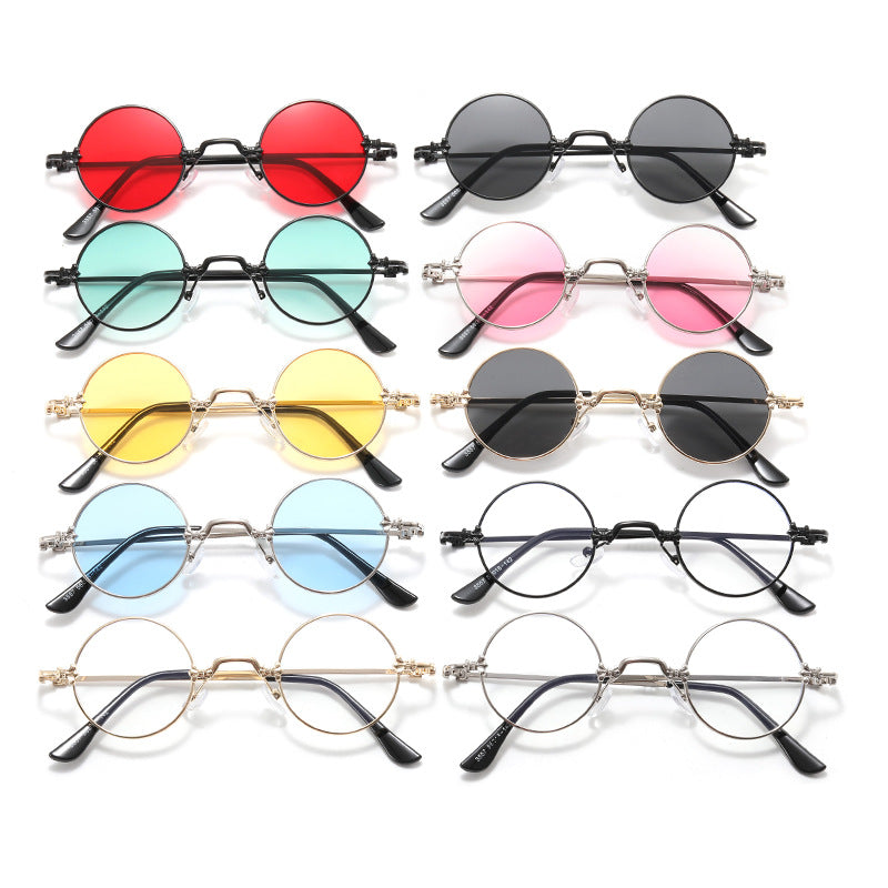 Damen modische runde Brille mit hochwertigem Metallrahmen und flexiblen Bügeln Karnz