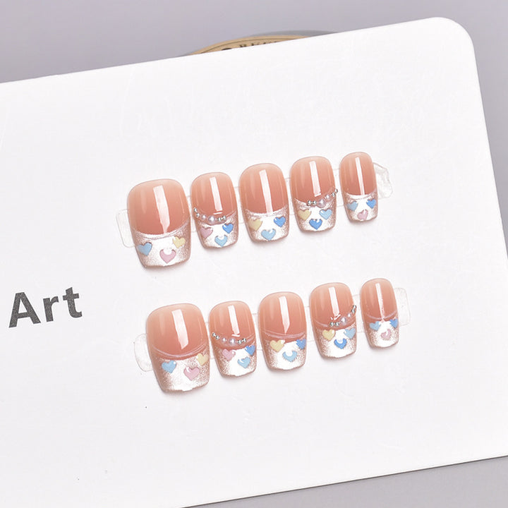 Künstlerisches Floral Press-On Nagelset Karnz