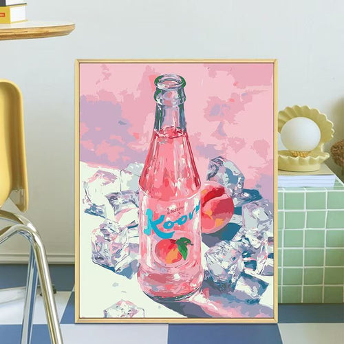 Retro-inspirierte Getränkeflaschen-Canvas-Kunst Karnz