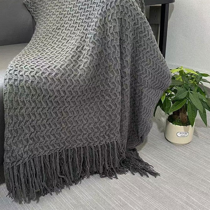 Gemütliche Strickdecke Karnz