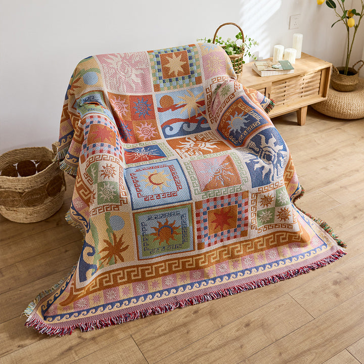 Künstlerische Jacquard-Wurfdecke