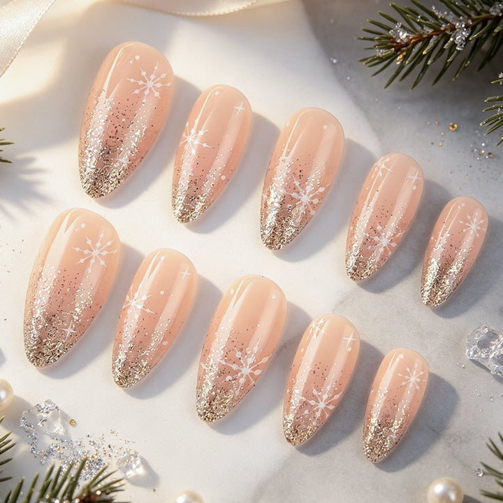 Schneeflocken Glitter Gel Nagelkunst Karnz