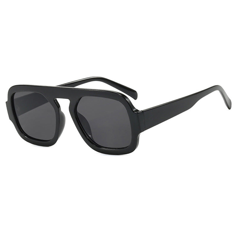 Damen stylische quadratische Sonnenbrille mit breitem Rahmen und UV-Schutz Karnz