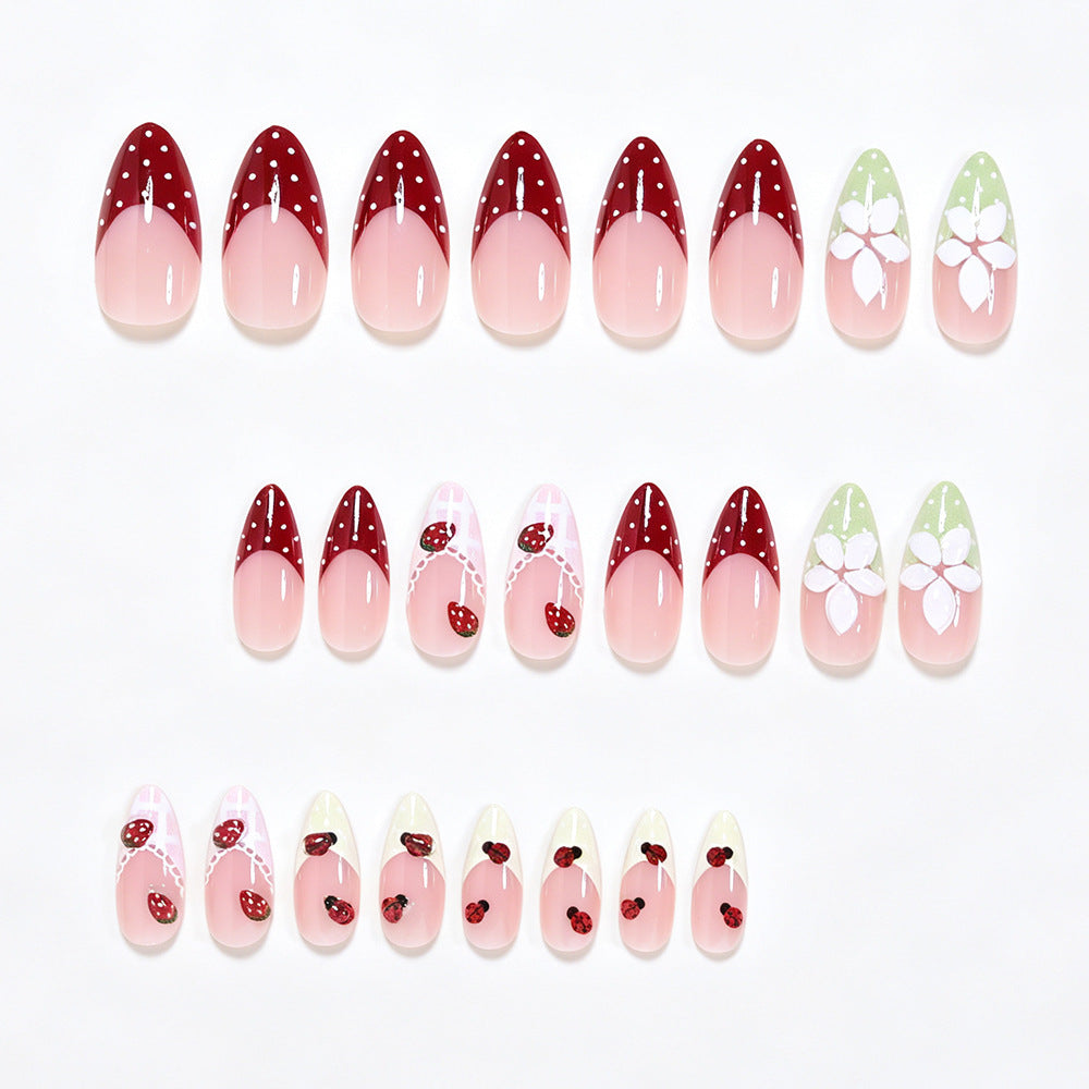 Kreatives Blumendesign Press-On Nagelkunst Set Karnz