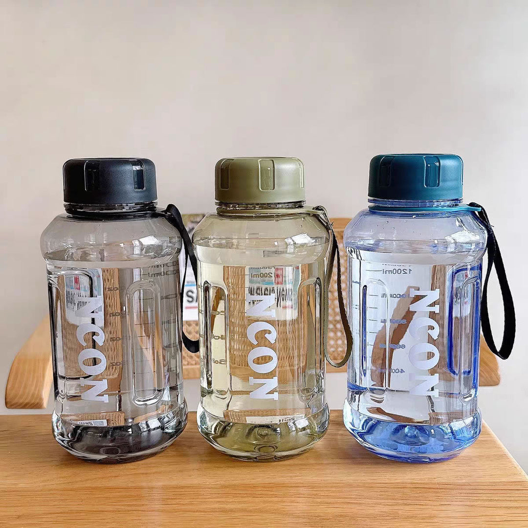 Damen Transparente Trinkflasche mit praktischem Tragegriff Karnz