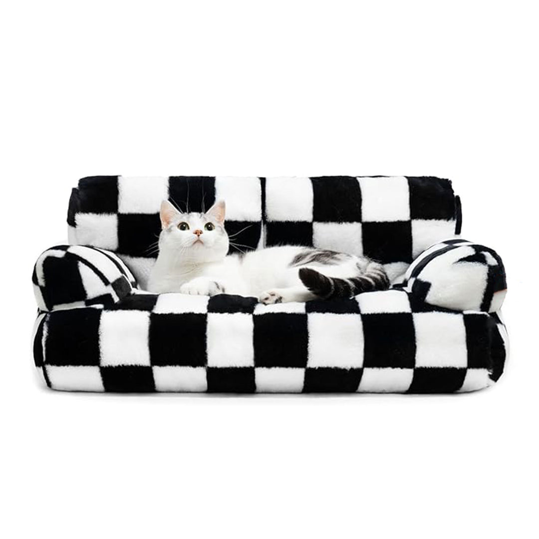 Schachbrettmuster Plüsch Sofa Hundebett