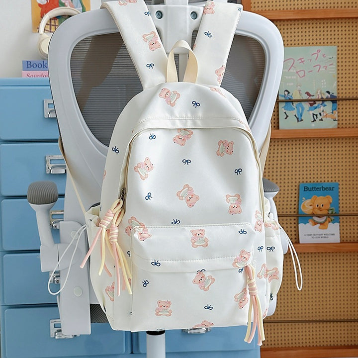 Niedlicher Bären-Print Schulrucksack Karnz