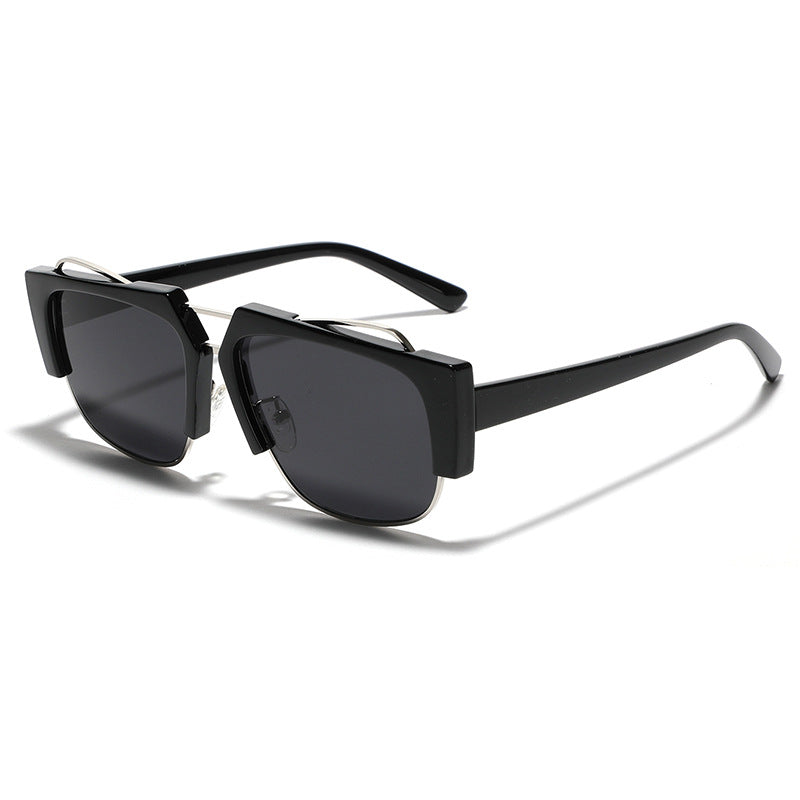 Damen trendige quadratische Sonnenbrille mit kontrastierendem Rahmen Karnz