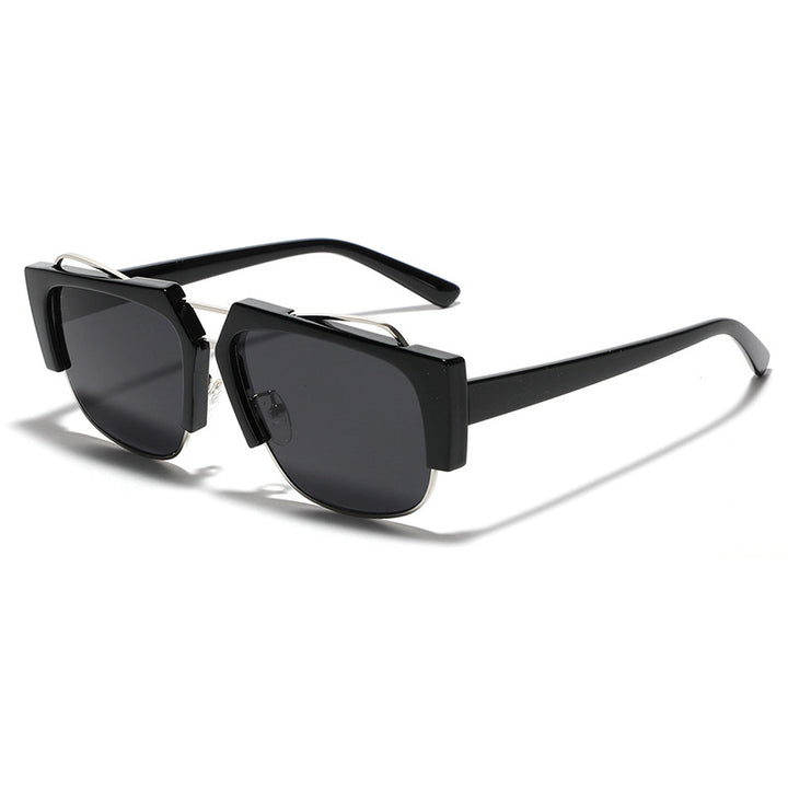 Damen trendige quadratische Sonnenbrille mit kontrastierendem Rahmen Karnz