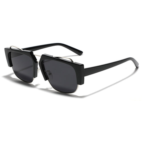 Damen trendige quadratische Sonnenbrille mit kontrastierendem Rahmen Karnz
