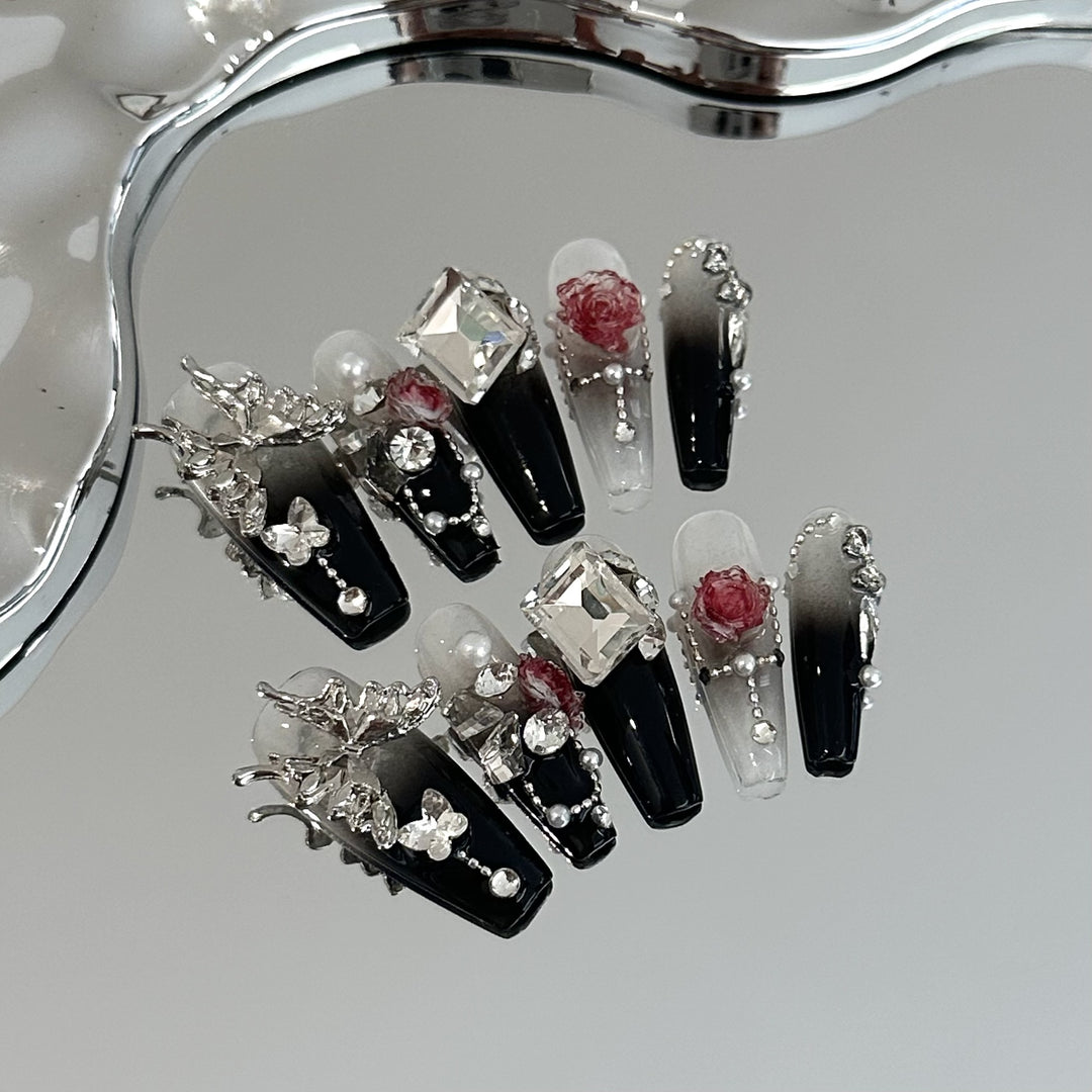 Künstlerisches Glam Nagelset
