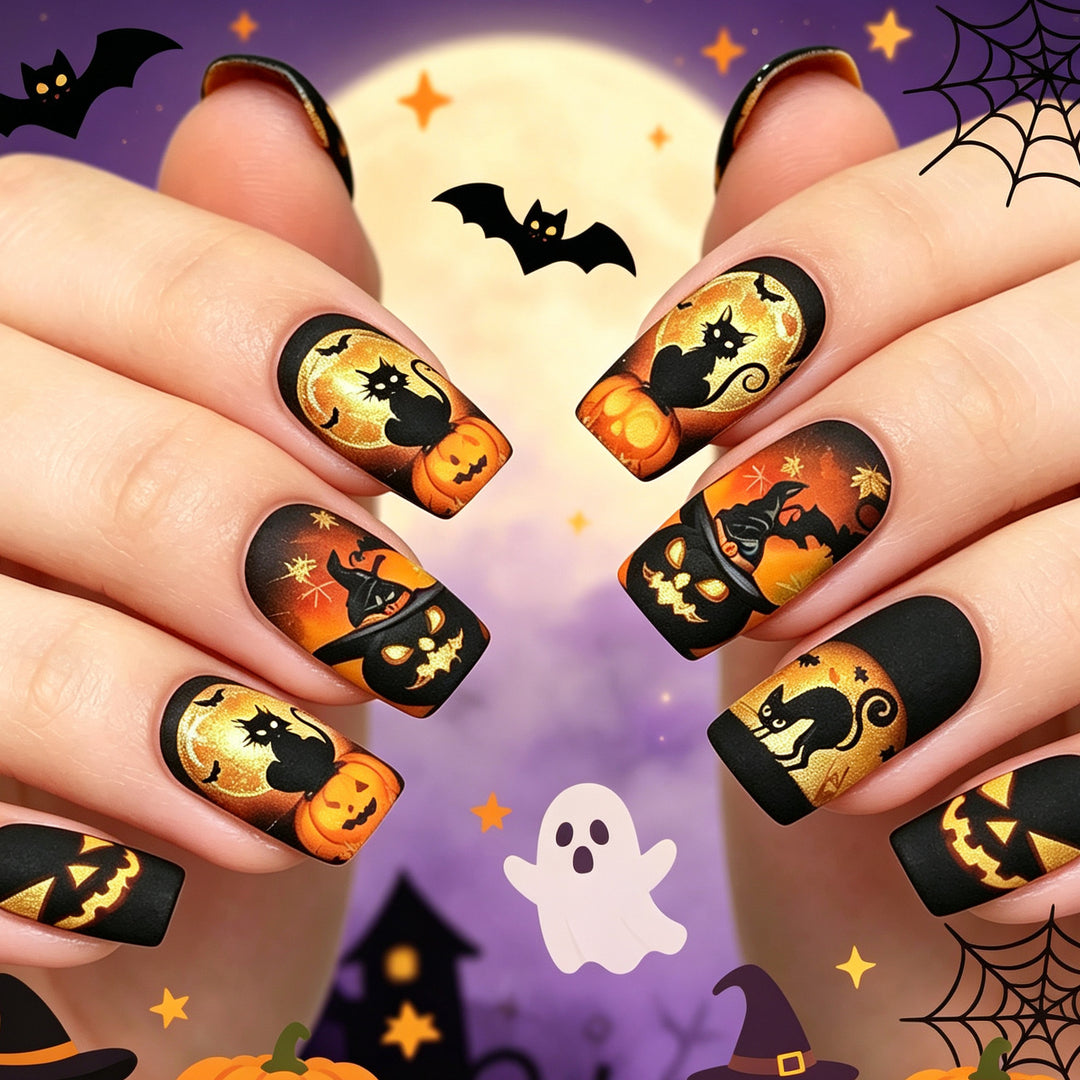Halloween-Themen Press-On Nagelkunst Karnz