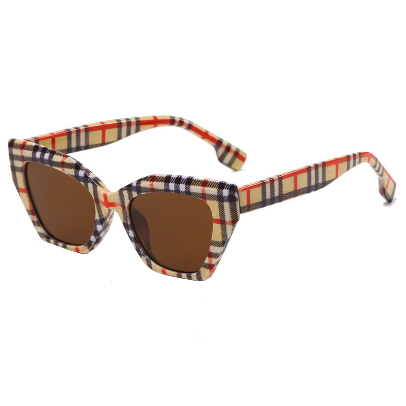 Damen asymmetrische Oversized-Sonnenbrille mit trendigem Rahmen Karnz