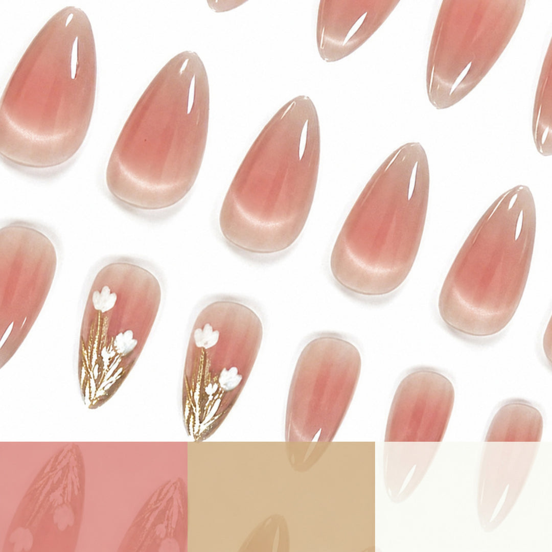 Elegante Florale Acryl-Nagelverlängerungen Karnz