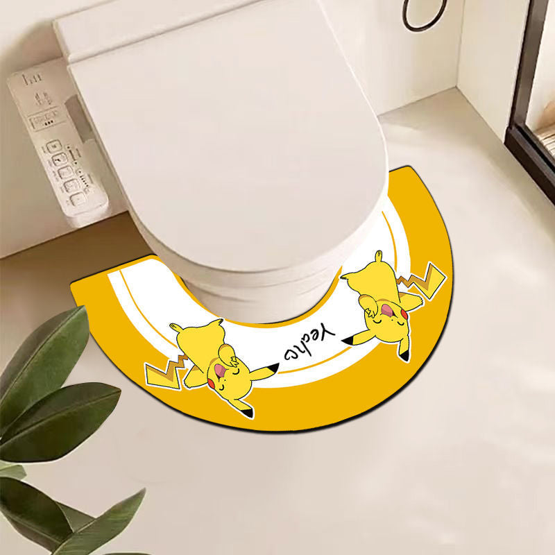 Dekorativer Toilettenteppich im Cartoon-Stil