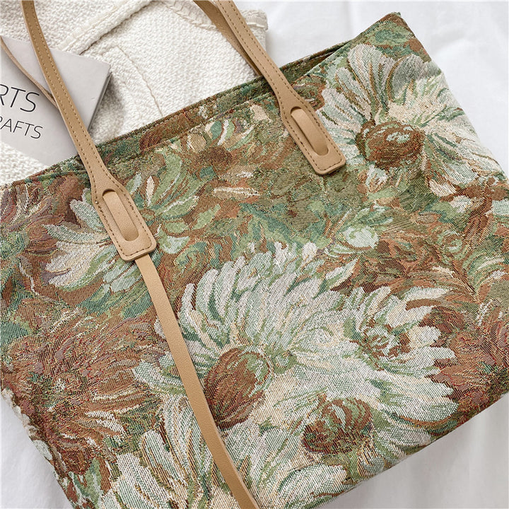 Florale bestickte Tragetasche