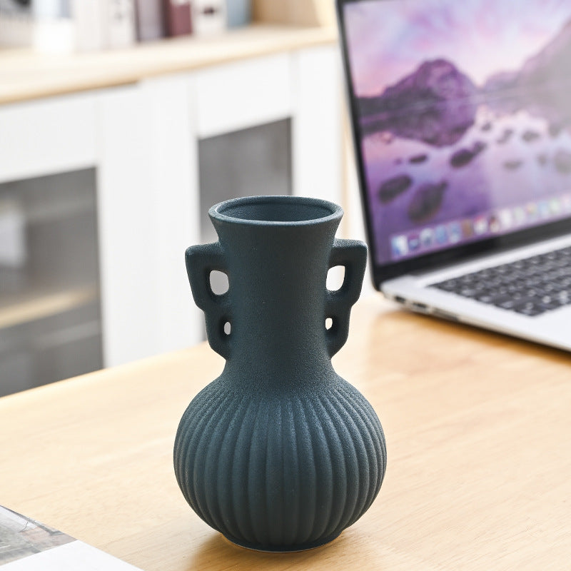 Texturierte dekorative Keramikblumenvase Karnz