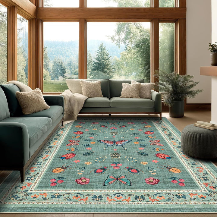 Dekorativer Floral-Design-Teppich Karnz