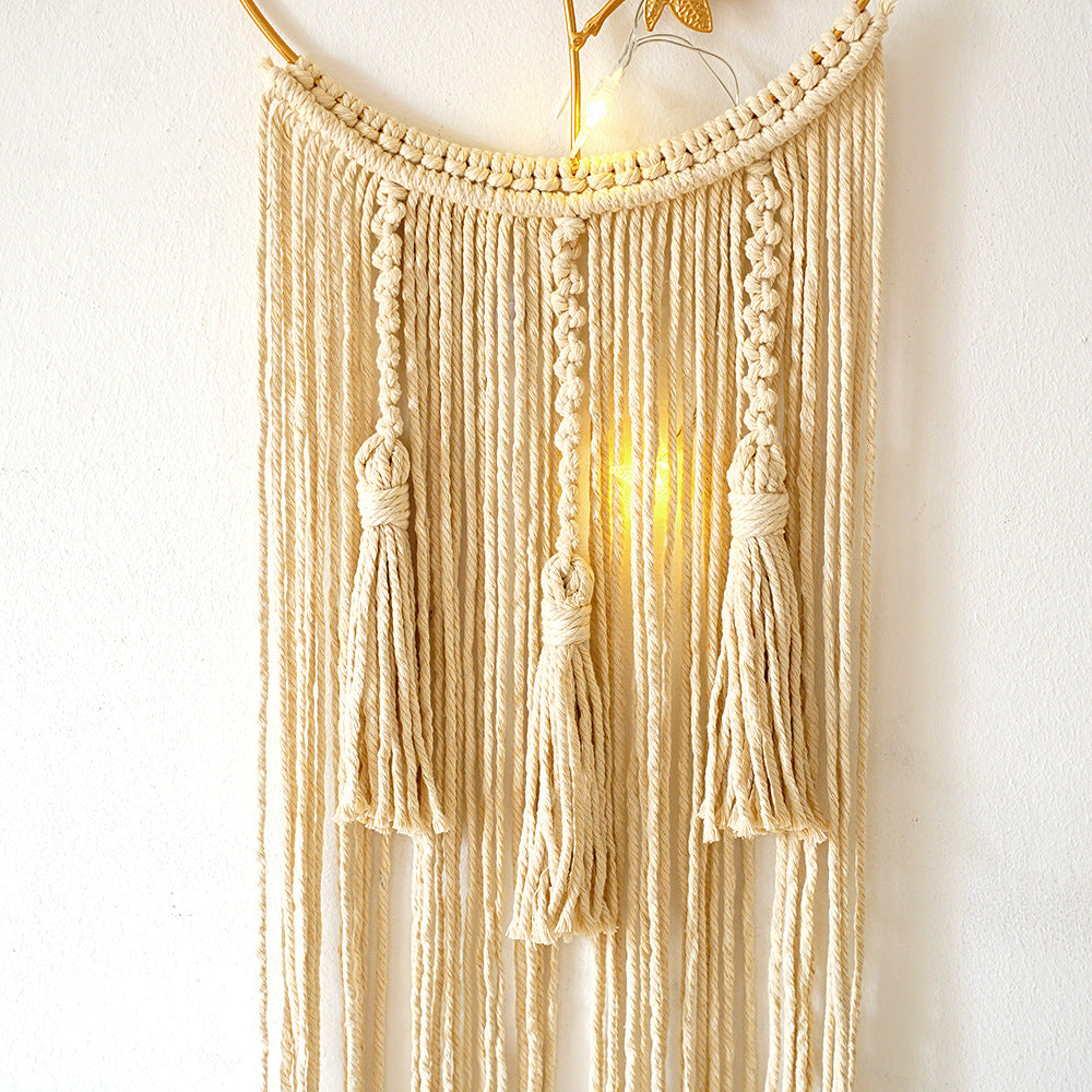 Macrame Wandbehang Kunst mit Blattdesign Karnz
