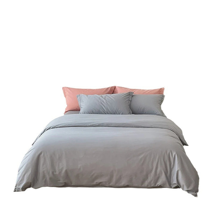 Wendbare Baumwoll-Satin-Bettwäschegarnitur mit seidig-mattem Finish und Hotelverschluss