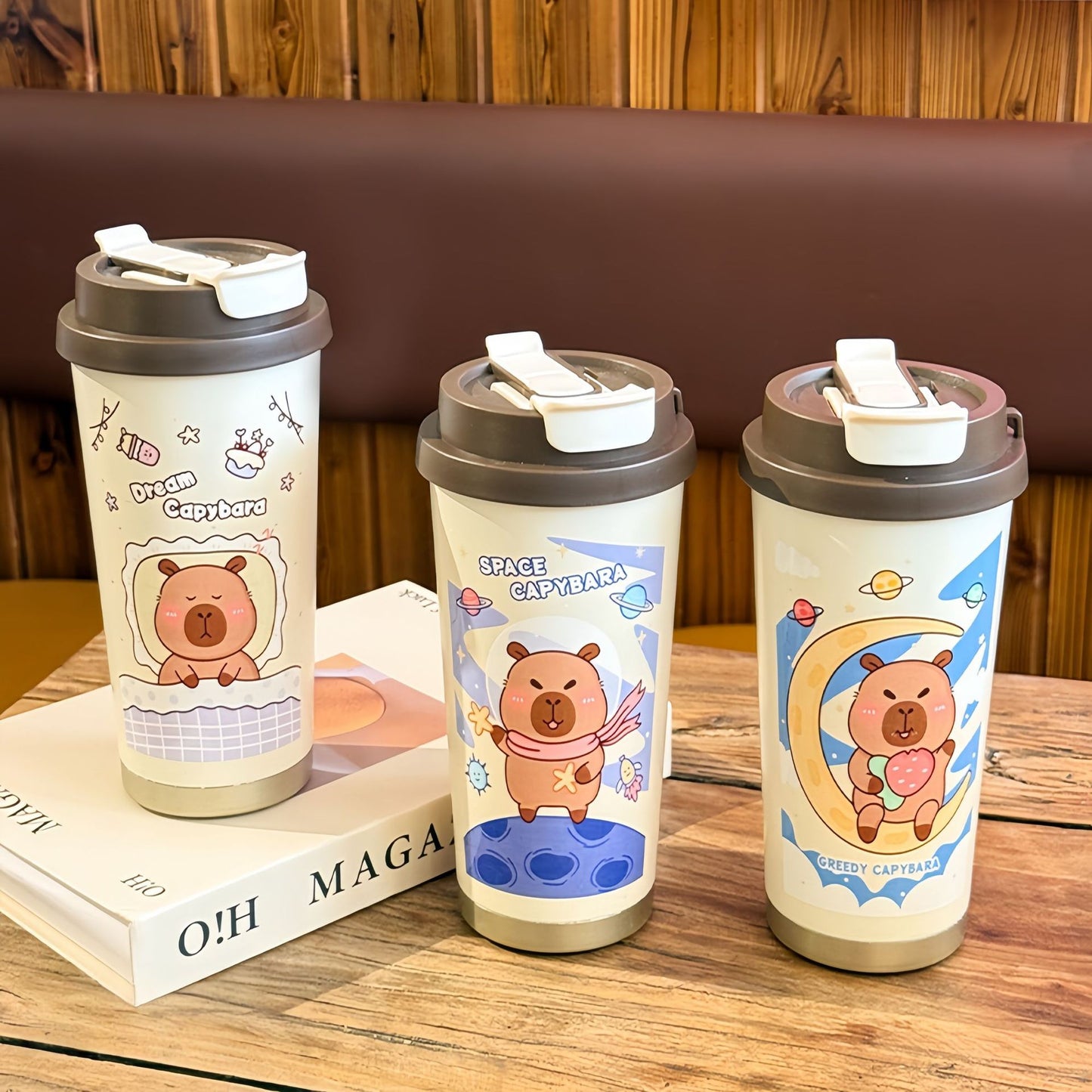 Damen Isolierte Trinkflasche mit bunt gestaltetem Tiermotiv Karnz