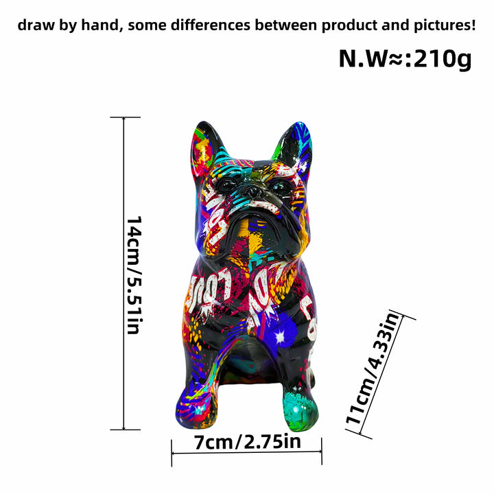 Kreative Bulldoggenfigur aus handbemaltem Kunstharz Karnz