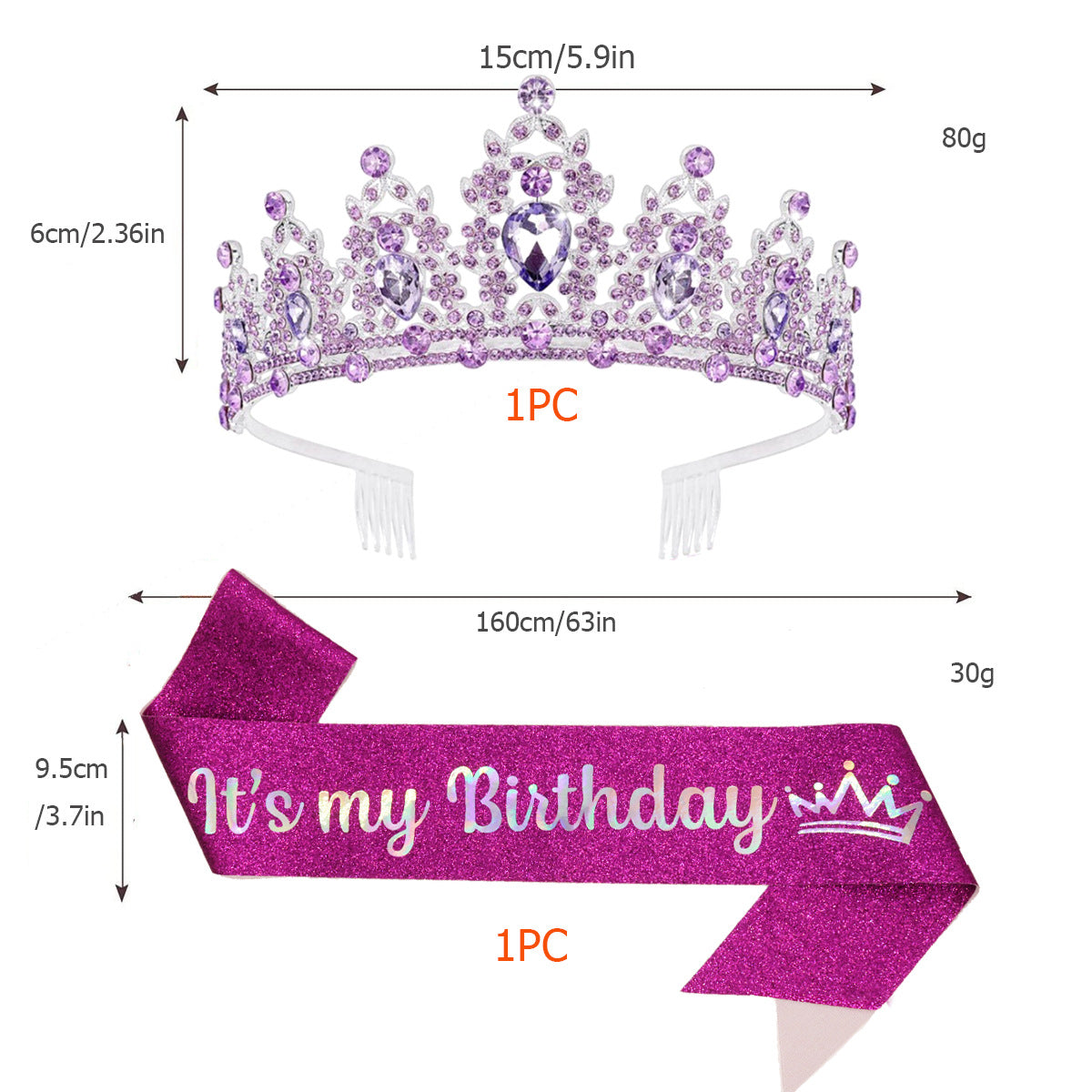 Damen Schwarz verzierte Tiara mit edlem Design Karnz