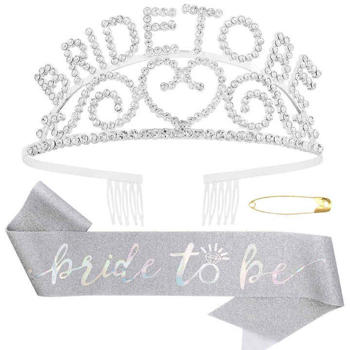 Damen Glitzernde Tiara mit Herzmotiven Karnz