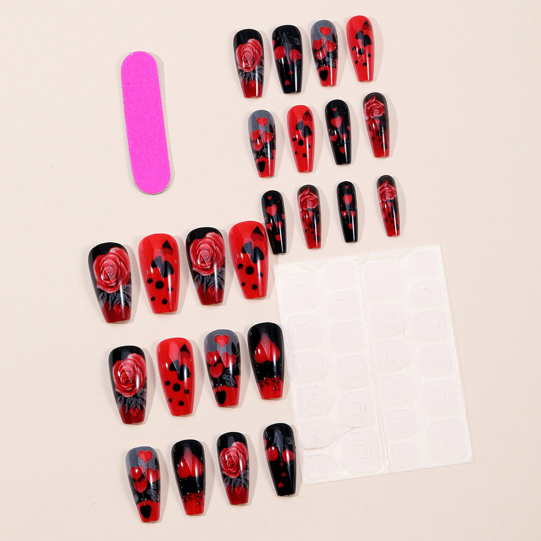 Elegante 3D Blumige und Herz Acryl Nagelkunst Verlägerungen Karnz