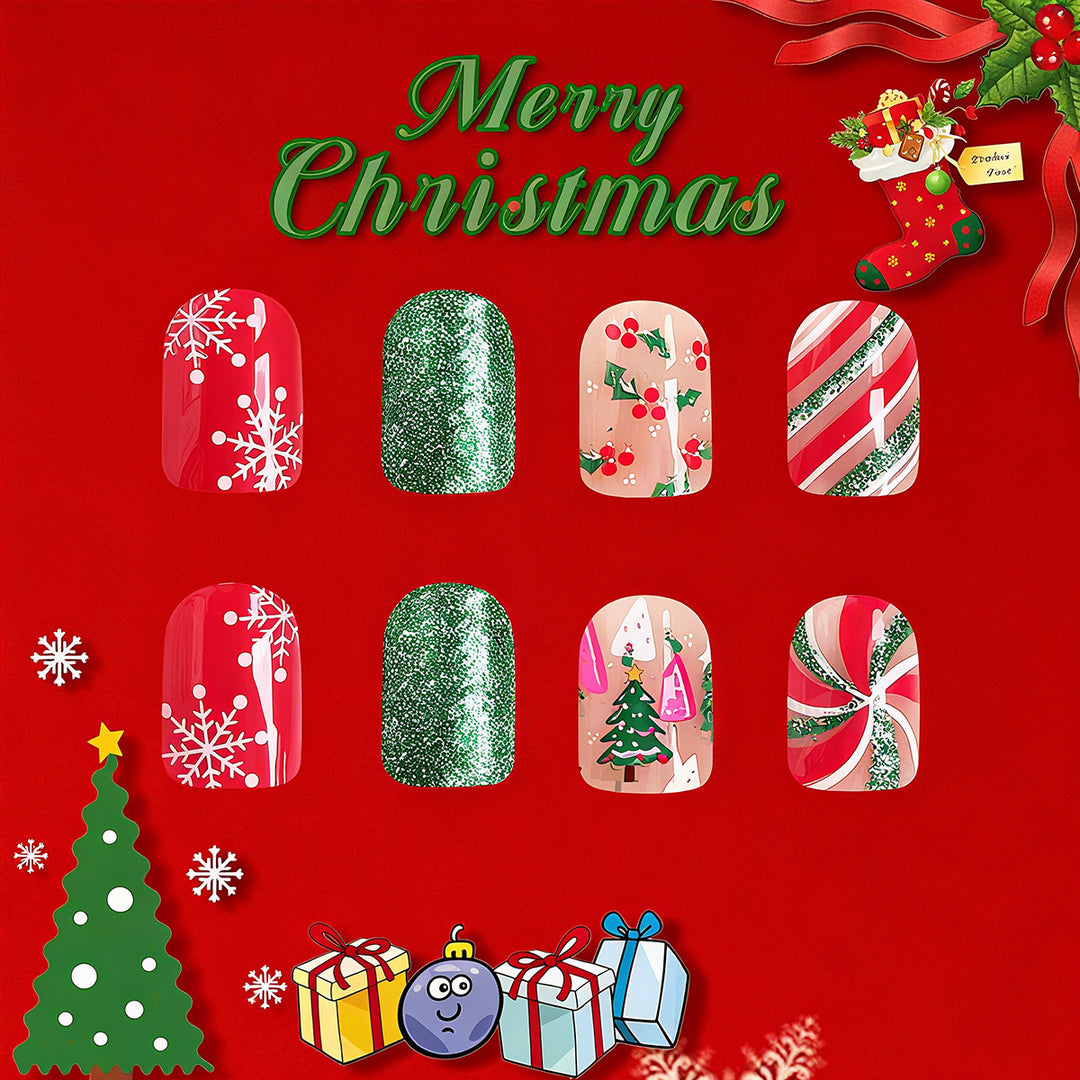 Festliche Nagelkunst mit winterlichen Motiven Karnz