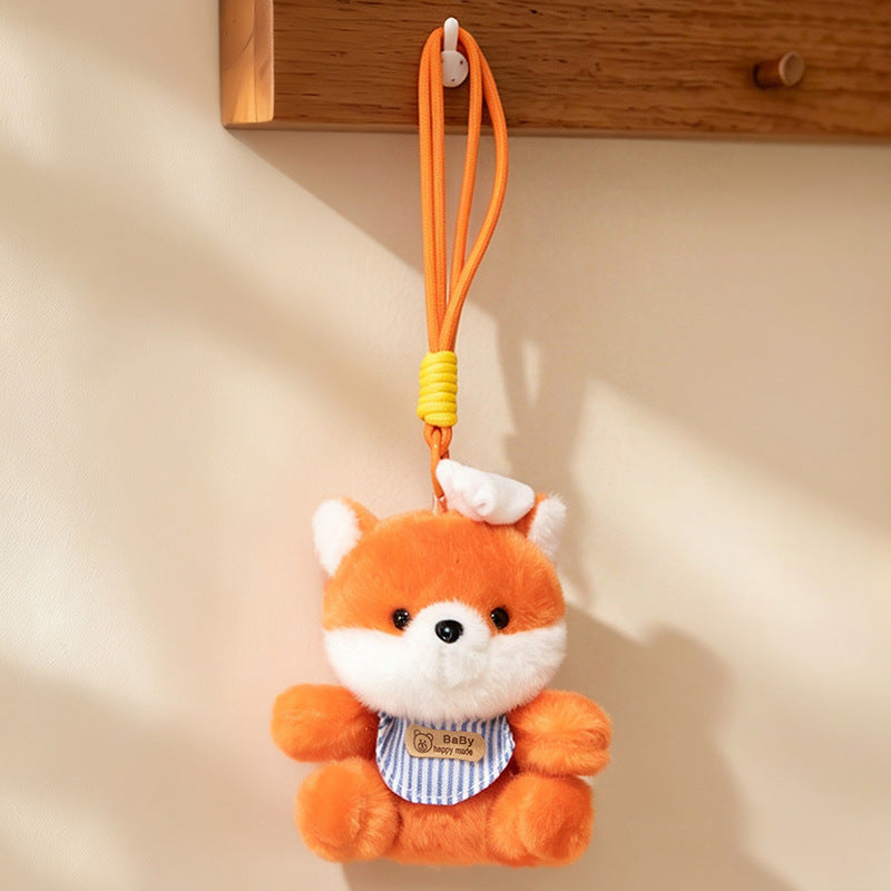 Plüsch Calico Katze Erdbeer Mini Taschenanhänger Schlüsselanhänger mit weichem Seilschlaufe & Metallclip Karnz