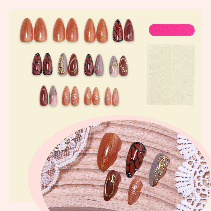 Elegantes Künstlerisches Press-On Nail Set Karnz
