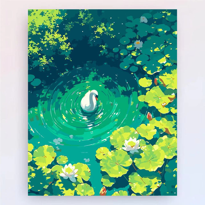 Zeitgenössischer Lotus-Blumen-Canvas-Kunstdruck Karnz