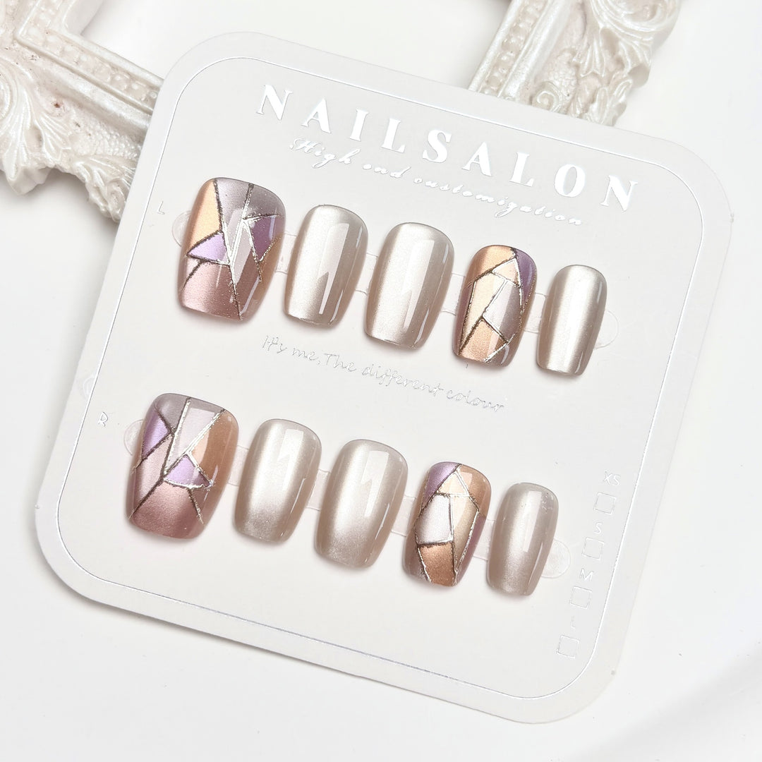 Geometrisches Design Press-On-Nagelset
