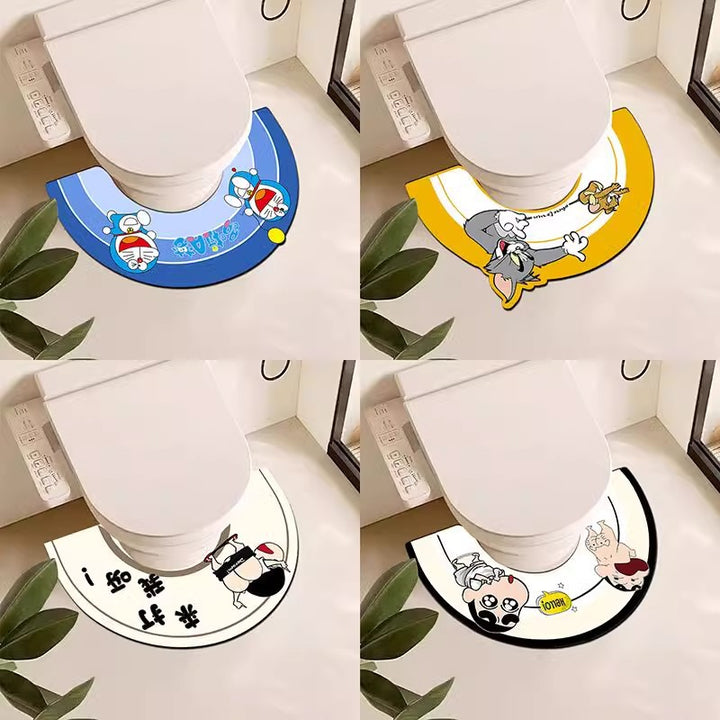 Dekorativer Toilettenteppich im Cartoon-Stil