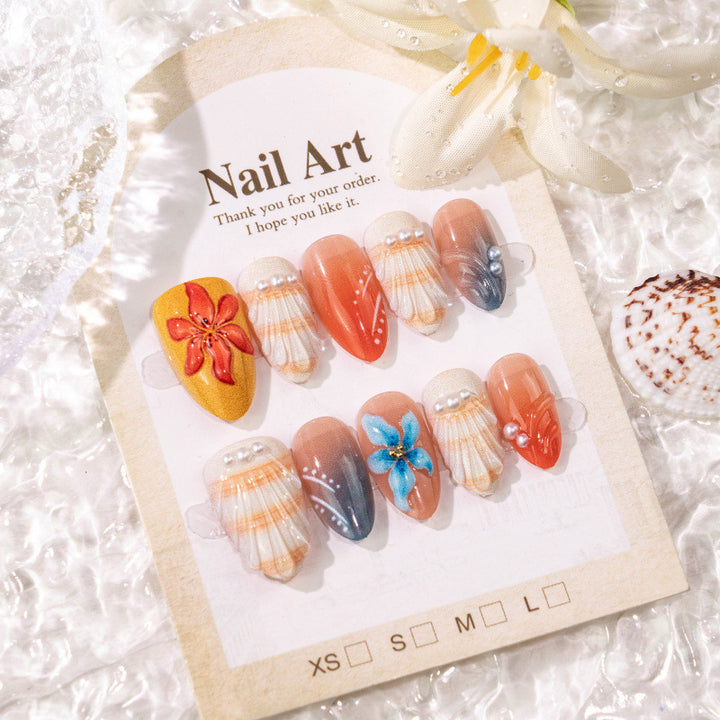 Künstlerisch Thematisiertes Press-On Nagelset