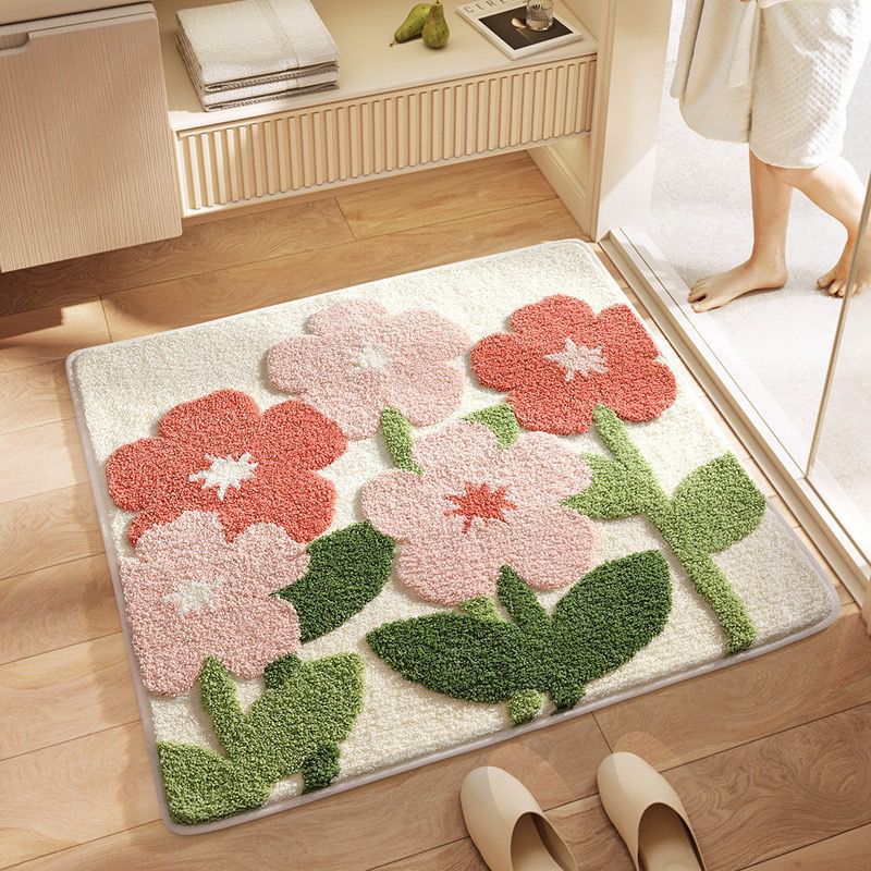 Dekorativer Floral Muster Badteppich