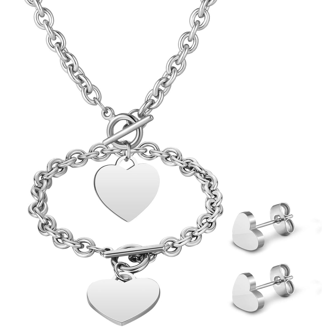 Herz-inspiriertes Schmuckset Karnz