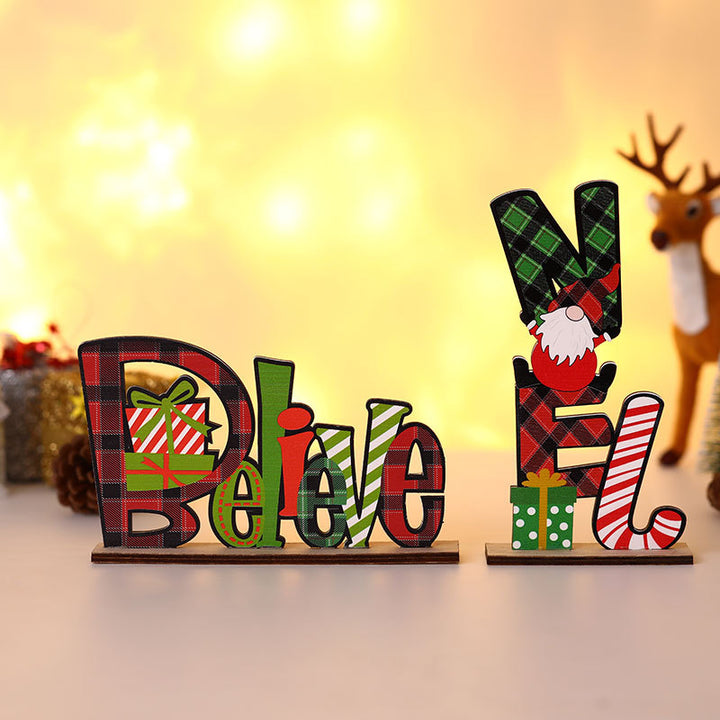 Dekoratives Weihnachts Tisch Block Schild Karnz
