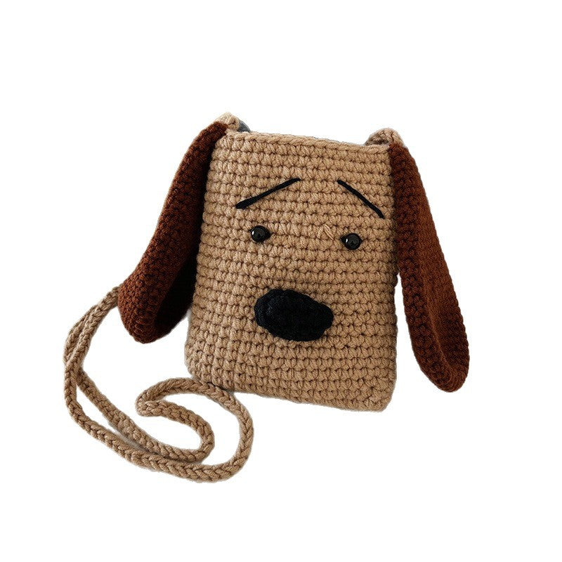 Süße hunde-themed Häkel-Crossbody-Tasche