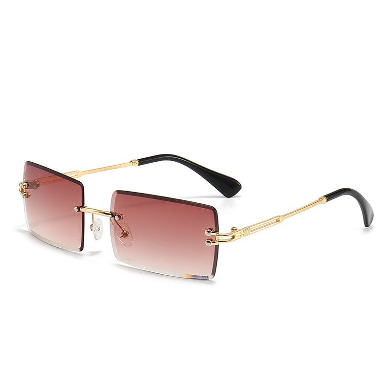 Damen modische rechteckige Sonnenbrille mit Gradient-Gläsern Karnz