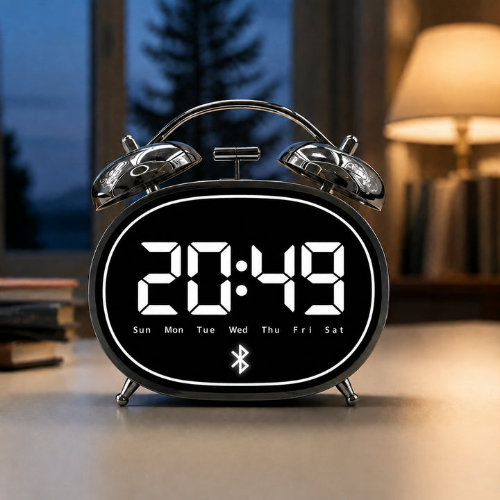 Digitaler Bluetooth Tischwecker mit Großen Ziffern Karnz