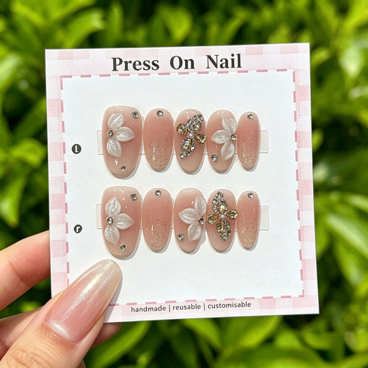 Anpassbare Glitter-Akzent Press-On Nägel