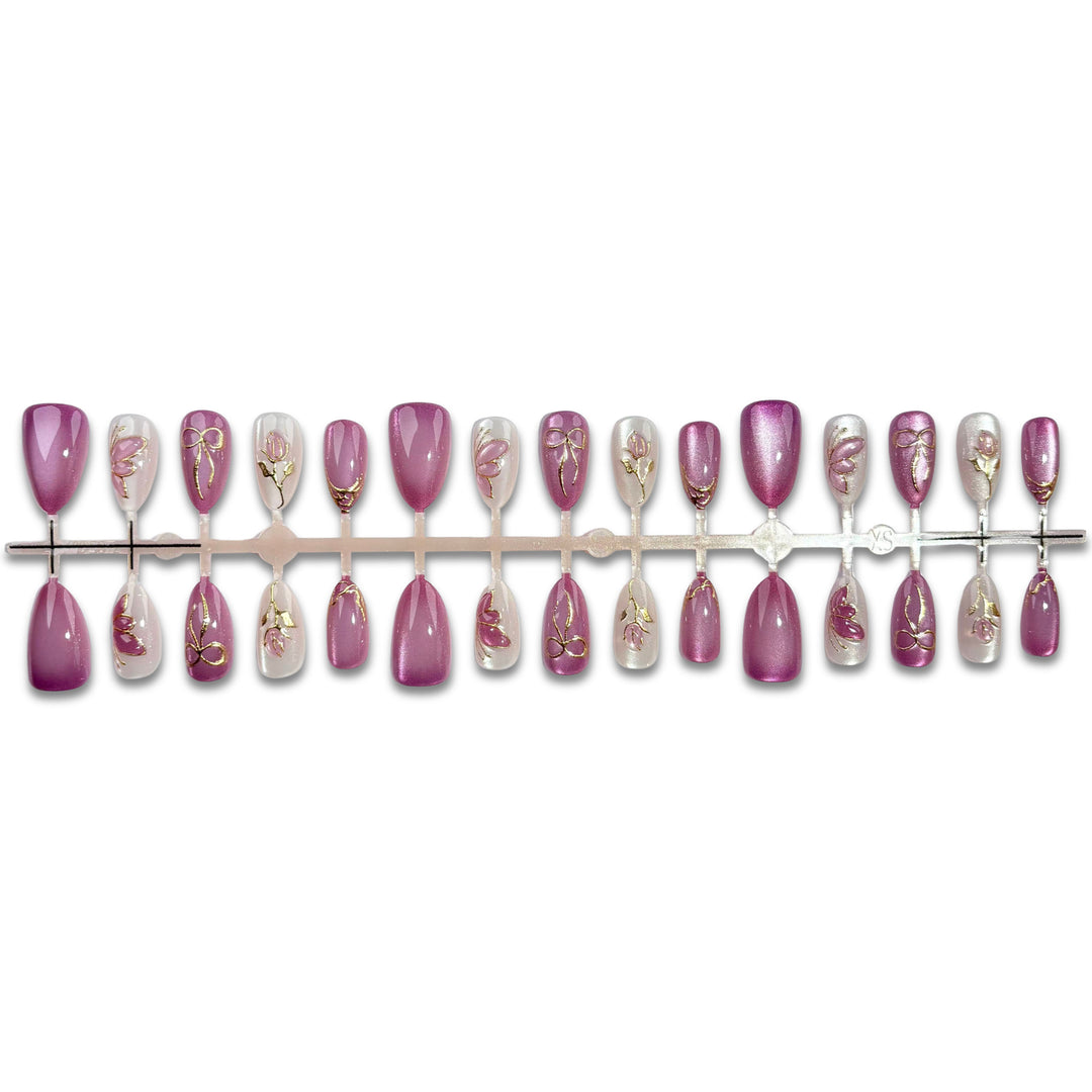 Elegantes florales Design Press-On-Nagelset