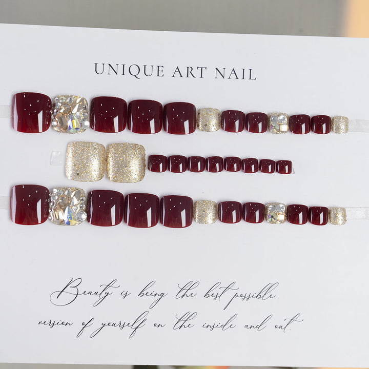 Rhinestone-beschichtete Pediküre Nagelkunst  1791110448
