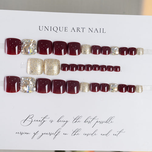 Rhinestone-beschichtete Pediküre Nagelkunst  1791110448